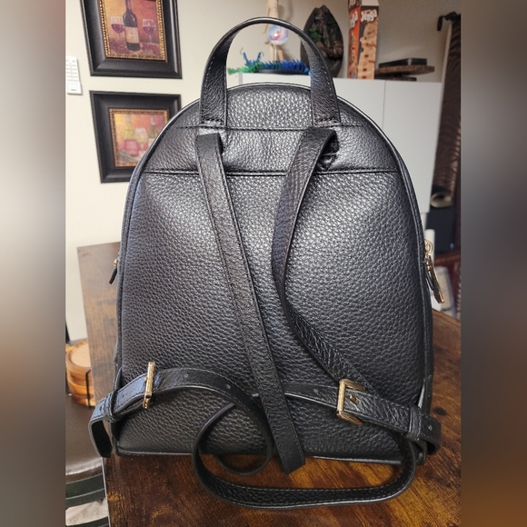 MICHAEL Michael Kors Rhea Zip Black Leather Medium size Backpack. - Picture 2 of 9